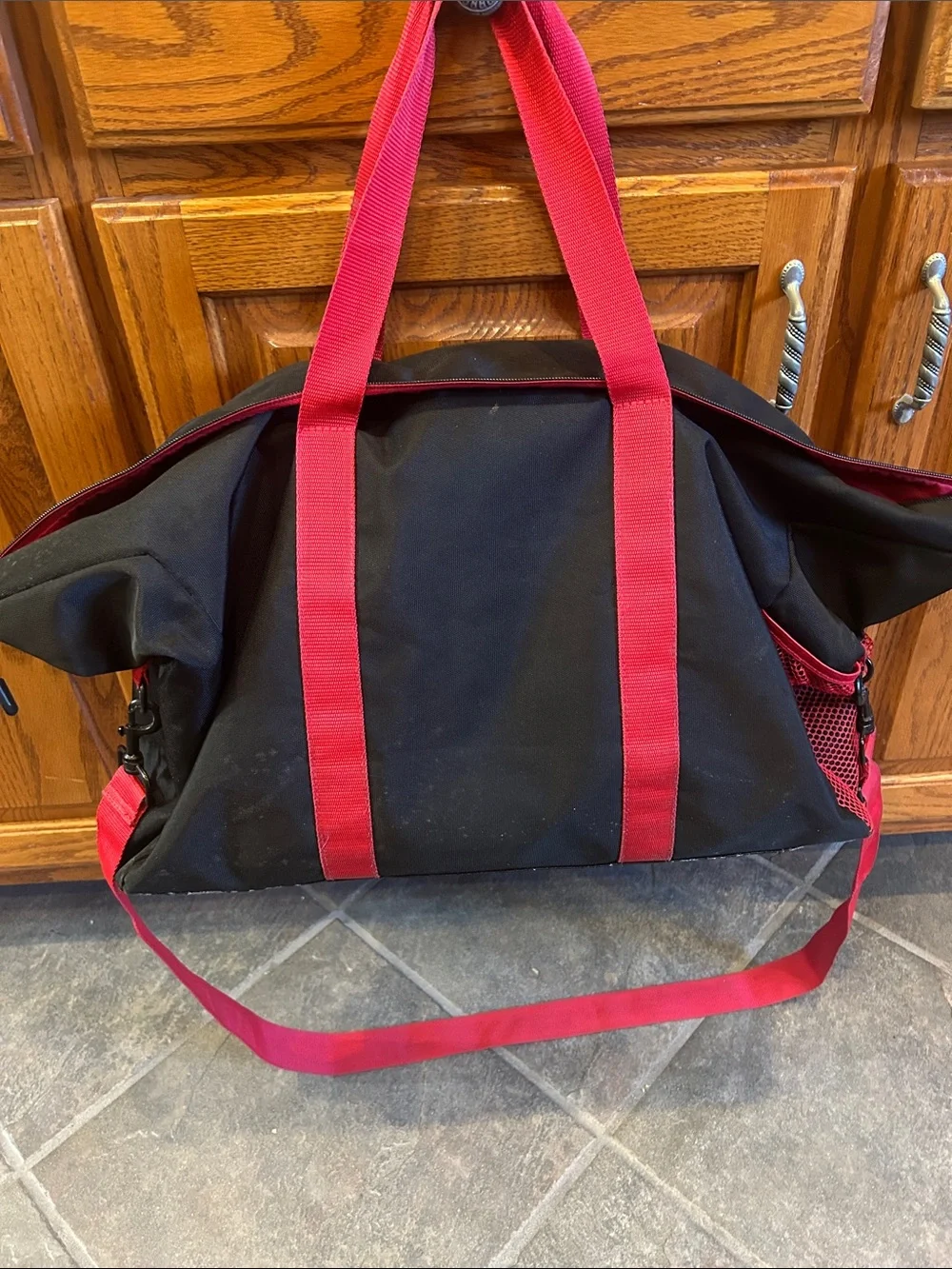 Polo by Ralph Lauren Black Canvas Duffel with Red Accents